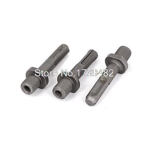 1/2" Male Thread 65mm Long Hex Nut SDS Plus Shank Drill Chuck Adapter 3pcs