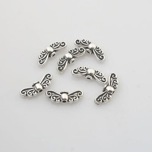 40pcs Tibetan Silver color 2sided little wing Spacer bead s X0191