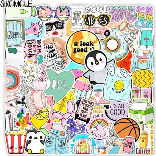 50PCS Cartoon Girls Vsco Cool Stickers For Bottle Skateboard Laptop Guitar Scrapbooking PVC Toy Kids Decals Graffiti Sticker F4