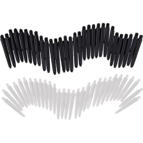 60 Pieces 35mm 2BA Thread Plastic Dart Stems Shafts Soft Tip Darts White & Black