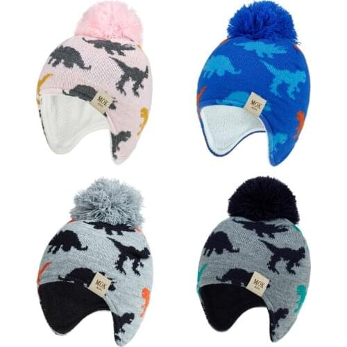 87HD 2020 New Baby Boys Girls Kids Winter Hat Fleece Lined Windproof Earflap Warm Hat