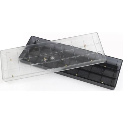 Ink Black Transparent Mini Keyboard PC Plastic Case for 65% Mechanical Gaming Keyboard Compatible 68 keys Plastic Shell