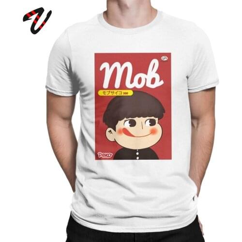 Printed T-Shirts Men Milky Mob Mob Psycho 100 T Shirt Premium Cotton Clothing Short Sleeve Crewneck Tees Street Style Top Shirt