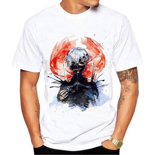 Short Sleeve t shirt Japan Anime Tokyo Ghoul Kaneki Ken Print Harajuku Casual men t Shirt