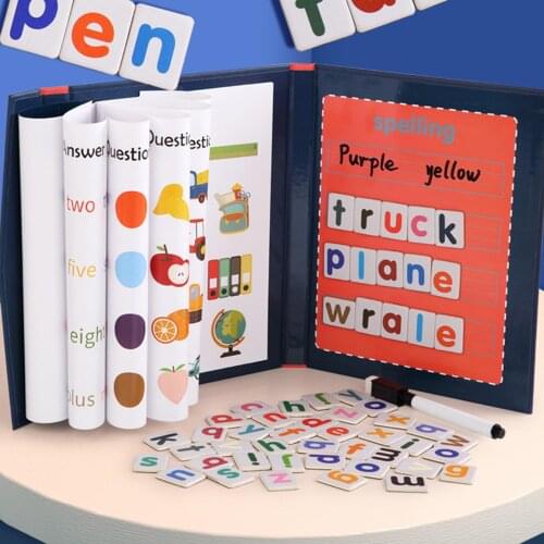 Magnetic Word Spelling Game Children Early Education English Cardboard Puzzle