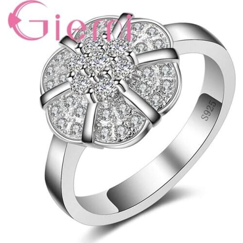Classic Flower Shape Austrian Crystal Stone Ringand Cubic Zirconia for Women Anniversary Jewelry