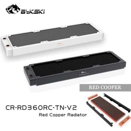 BYKSKI 30mm Thick Copper 360mm Single Row of Radiator Computer Water Cooling Liquid Heat Exchanger use for 12cm Fans B-RD360-TN