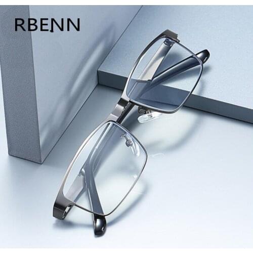 RBENN Stainless Steel Men Business Reading Glasses for Reader Mens Presbyopia Optical Eyeglasses +1.0 1.5 2.0 2.5 3.0 3.5 4.0