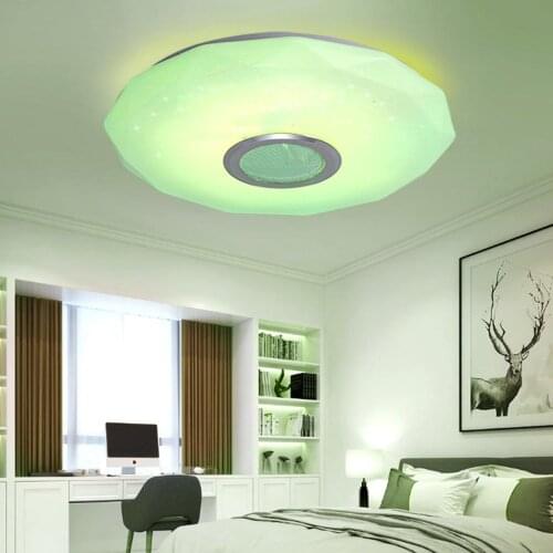 Led Music Ceiling Light Modern Light Fixtures with RGB Color Changing Home Decorative Party Lighting