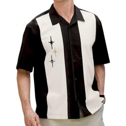 New Summer Mens Shirt U.S. Drama Printed Streetwear Short Sleeve Ethnic Style Tops Button Casual Shirt Men Clothes Plus Size