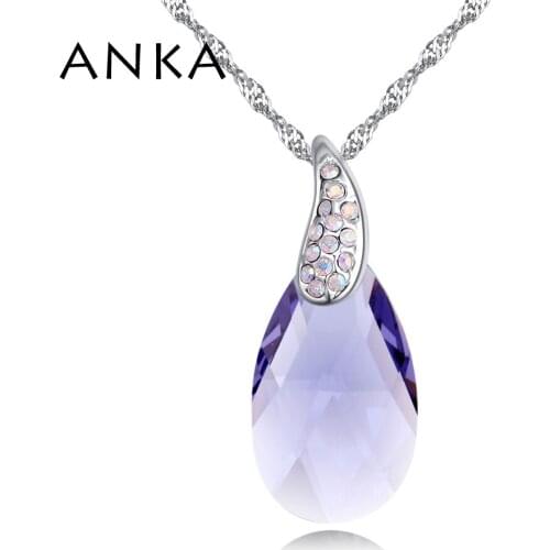 ANKA Water Drop Crystal Mother Male Necklaces For Great Woman Ladies Costume Jewelery Crystals from Austria #130330
