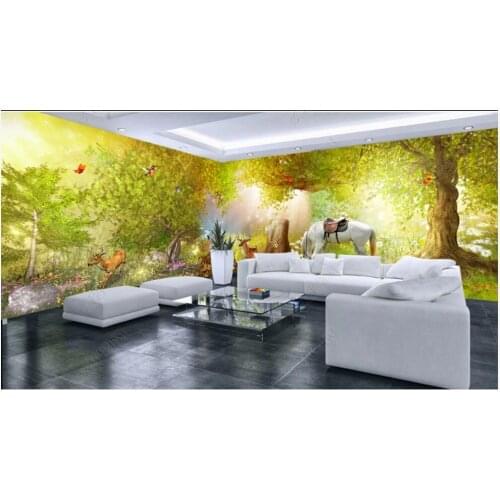 Custom mural 3d photo wallpaper Fantasy forest fairy tale flower vine forest home decor room wallpaper for wall 3 d in rolls