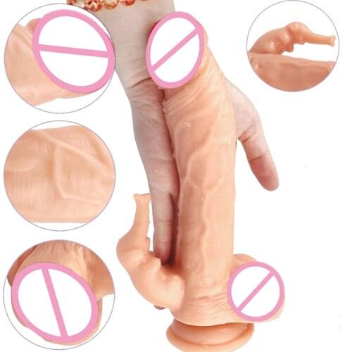 Realistic Huge Dildo Anal Sex Toys for Men and Women Lesbian Suction Cup Flesh Light Penis Soft Double G-spot Orgasm Adult Toy