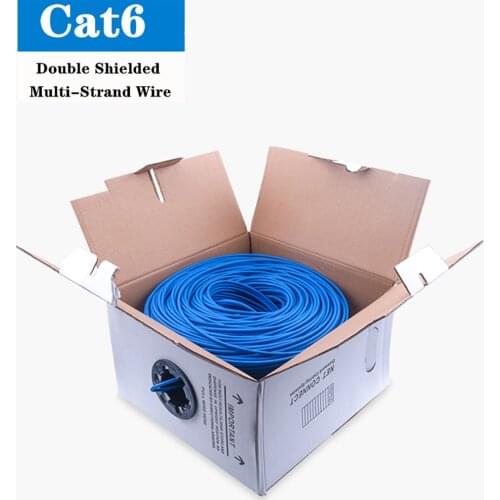 Cat6 RJ 45 Internet Cable SFTP Double Shielded Multi-Strand Network Patch Cord RJ45 Router Ethernet LAN Wire 26AWG 50m 100m 305m