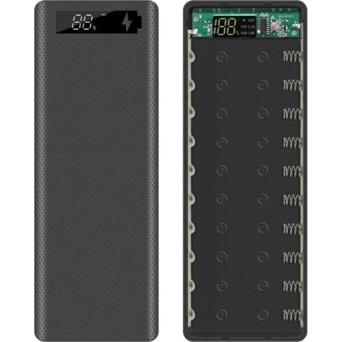 Welding Free Dual USB 10*18650 Power Bank Case Shell LED Digital Display 18650 Battery Holder Charging Box for Smart Phone