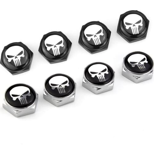 Skull Logo Anti-theft Car License Plate Bolt Frame Screw License Plate Screws Modified Personality License Plate Screw Landmark