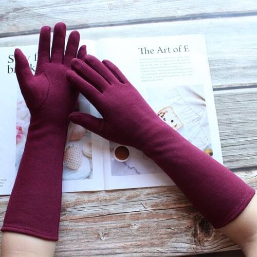 Womens Long Cotton Gloves Color Style Fashionable Straight Board Suitable For Spring And Autumn