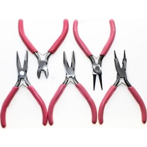 1pc Cute Pink Color Handle Anti-slip Splicing and Fixing Jewelry Pliers Tools & Equipment Kit for DIY Jewelery Accessory Design