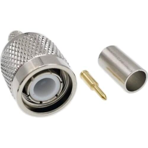 100PC TNC Male Crimp RF Connector For RG58 LMR195 Cable