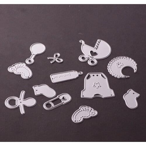 12pcs/set Baby Toy Sets Metal Cutting Dies Knife Mold Practice Stencil for DIY Scrapbooking Album Die Cut Knife Moulds 2019 Hot