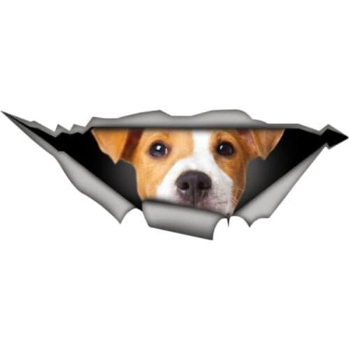 13cm X 5cm Personality Car Stickers Jack Russell Terrier Pet 3D PVC Decal Motorcycle Car Window Accessories