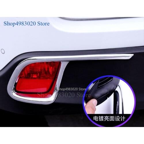 ABS Chrome Rear Fog Light Lamp Cover Trim Bumper Molding Car Styling For Toyota Highlander Kluger 2014 2015 2016 2017 2018 C708