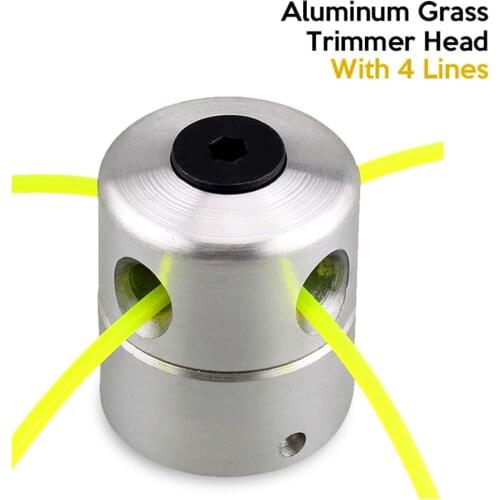 Aluminum Replacement Grass Cutter Head Trimmer Head With 4 Lines Brush Lawn Mower Accessories Cutting Line Head for Strimmer
