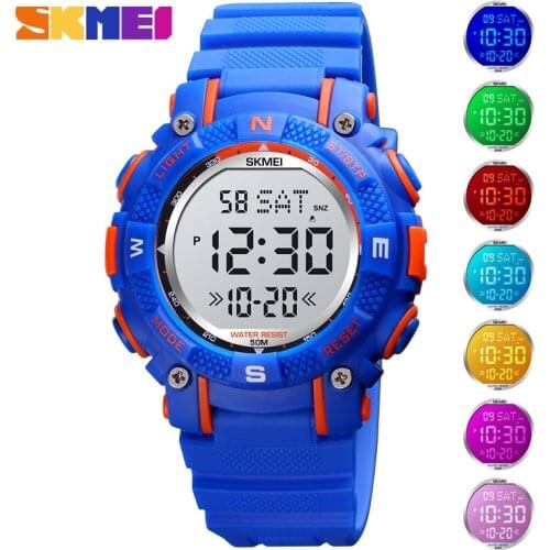 SKMEI Fashion Sport Digital Watch Children Military Watches Countdown Double Time Shock Resistant Clock Reloj Hombre