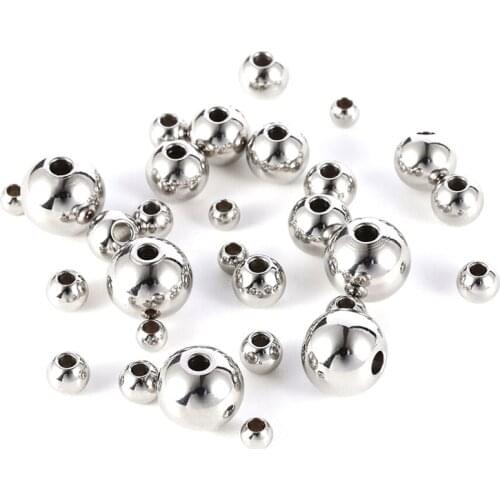 Color Preserving Stainless Steel Bead Hole Drilling Steel Ball Ornaments Beads Scattered Location Bead Bead Bracelet Necklace