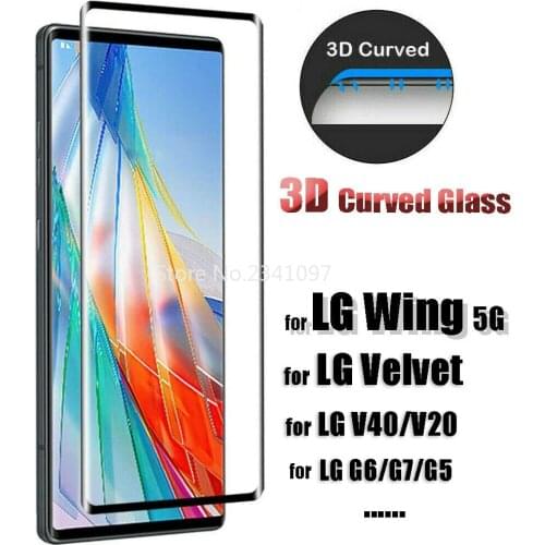 For LG Velvet 2020 Premium 3D Curved Tempered Glass Film Screen Protectors Full Front Protector for LG V40 V20 G7 G6 G5