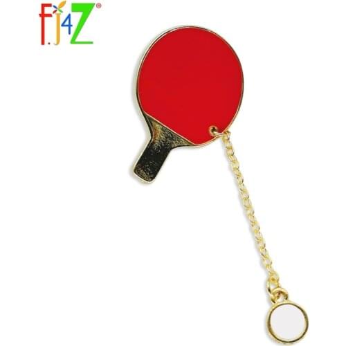 F.J4Z New Arrival Gift Jewelry Fashion Designer Lovely Mini Enamel Badminton/ Table Tennis Racket Brooch Pin For Women