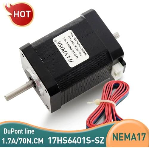 Free shipping hybrid stepper motor nema 17 60mm 1.7A 70N.CM 4-wire 17HS6401S for 3D printer cnc 12V stepper motor Two axis motor