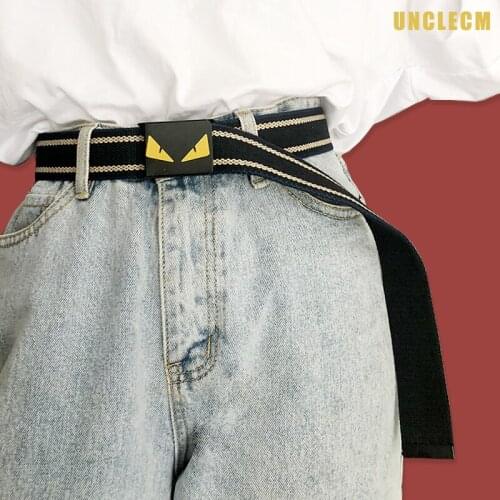 Street Style Canvas Mens Belt Canvas Belts Women Men Punk Embroidery Waist Strap