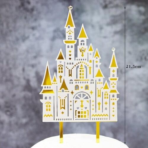 Ins New Castle Happy Birthday Cake Topper Novelty Building Baby Shower Cake Topper Wedding Kids Birthday Party Cake Decorations