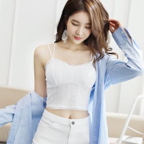 Lace beautiful back sling wrapped chest strap chest pad bottoming underwear short vest Girls bra