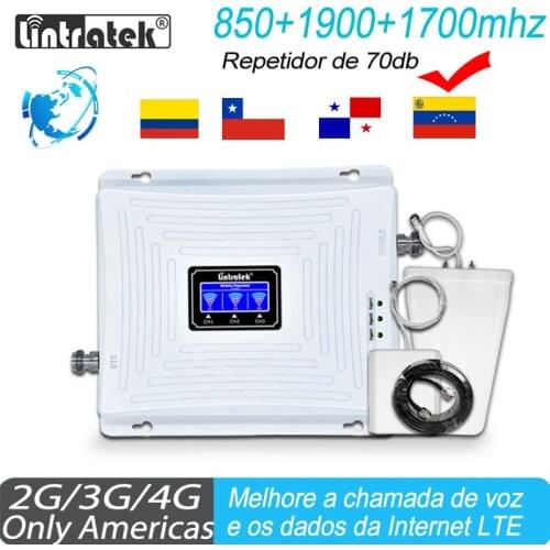 Signal Repeater Lintratek 850 1900 1700 2G 3G 4G GSM Signal Amplifier 850 CDMA 2100 PCS 1700 AWS Booster Cellphone Amplifier