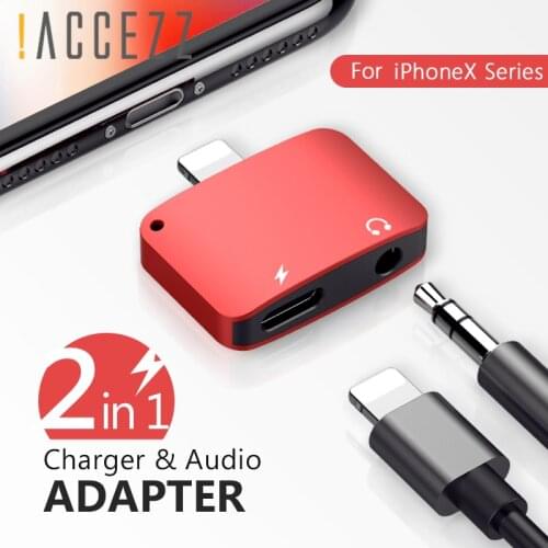 Mini 2 IN 1 Lighting Listen Charging 3.5mm Headphone Jack Adapter Converter For iphone X 8 7 Plus XS MAX XR AUX Audio Splitter