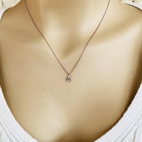 Minimal Rabbit 925 Sterling Silver Necklace Women Girls Gift Jewelry Accessories Fashion Handmade Elegant Chain