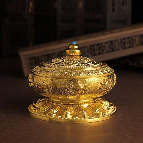 Nepal Alloy Metal Copper Incense Coil Burner Buddhism Censer Eight Auspicious Buddhism Decorate Home Tea Ceremony Articles