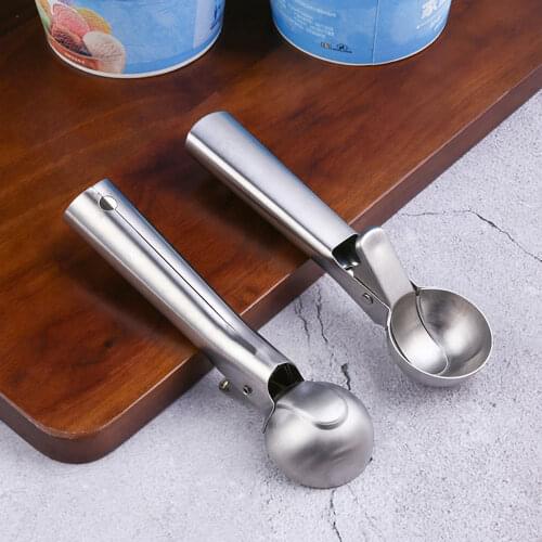 Stainless Steel Ice Cream Scoop Ice Ball Maker Frozen Yogurt Cookie Dough Meat Balls Ice Cream Spoon Tools Watermelon Spoon