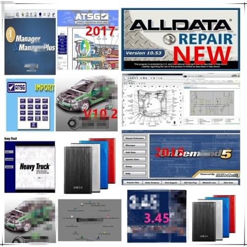 Newest version alldata repair software alldata 10.53 mit.hell software vivid 10.2 atsg software Els.win software 49 in 1tb hdd