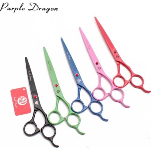 Dog Grooming Shears Z4100 7" Purple Dragon JP Stainless Steel Grooming-for-dog Straight Scissors Professional Pets Scissors DIY