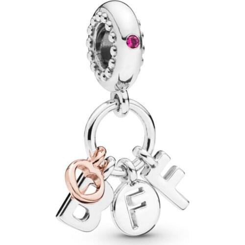 Authentic 925 Sterling Silver Best Friends Forever Pendant pandora Charm Fit Original Bracelet For Women Diy Jewelry Beads