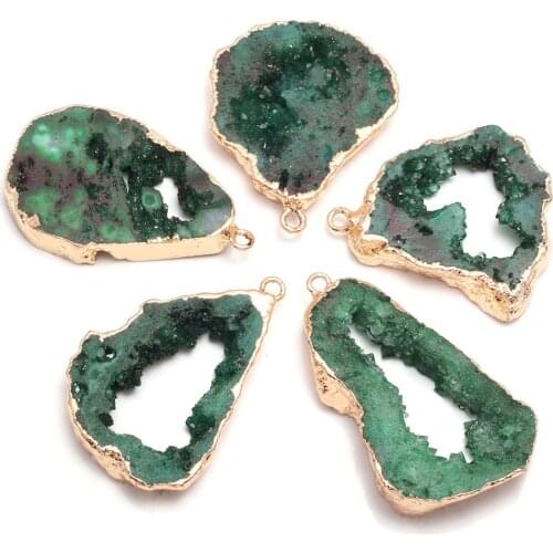 Natural Stone Crystal Cluster Pendants Irregular Shape Exquisite Charm For jewelry making DIY necklace earring accessories