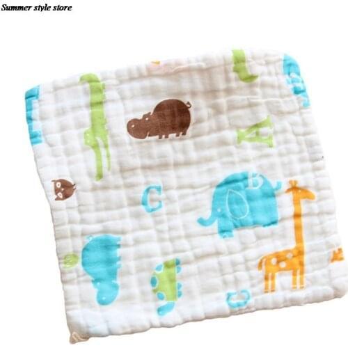 6 Layer Cotton Gauze Baby Face Towel Soft Baby Towels Handkerchiefs Infant Baby Feeding Saliva Towels Random Wash Cloth 25*25cm