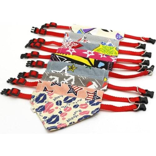 Adjustable Pet Neck Scarf Cat Dog Neckerchief Scarf Washable Cotton Print Puppy Bandana Collars Kitten Decoration Accessories