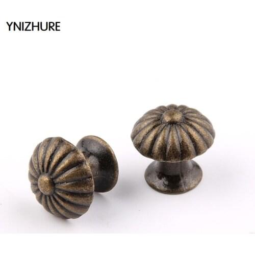 30pcs 18*17mm Special Offer Cabinet Knobs Small Bronze Dome Antique Handle Drawer Pull Trim Single Hole Alloy