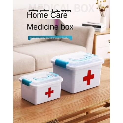Family Pack Medicine Box Small Medicine Multi-Layer First Aid Medicine Storage Box Household Plastic Children First Aid Kit
