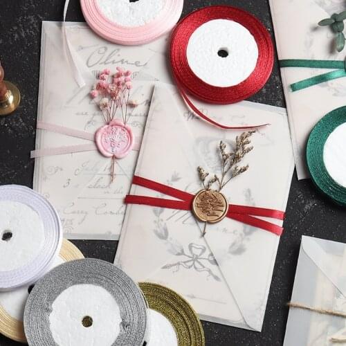 6mm 25 Yards Silk Satin Ribbon Wedding Party Decoration Gift Wrapping Christmas New Year Apparel Sewing Fabric DIY