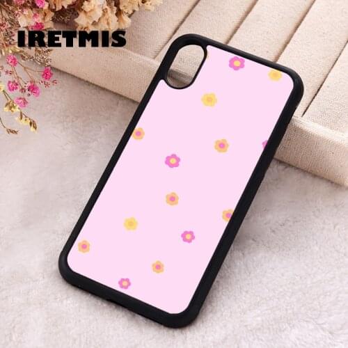 Iretmis 5 5S SE 2020 Phone Cover Case for iPhone 6 6S 7 8 Plus X Xs XR 11 12 Mini Pro Max Rubber Silicone Mini Flowers Baby Pink